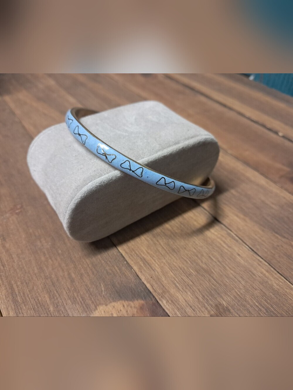 Vintage Robert Kuo Cloisonne Infinity Thin Bangle Bracelet - Picture 6 of 7
